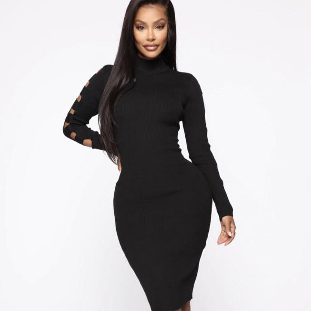 Fashion Nova Women's Black Dress Depop