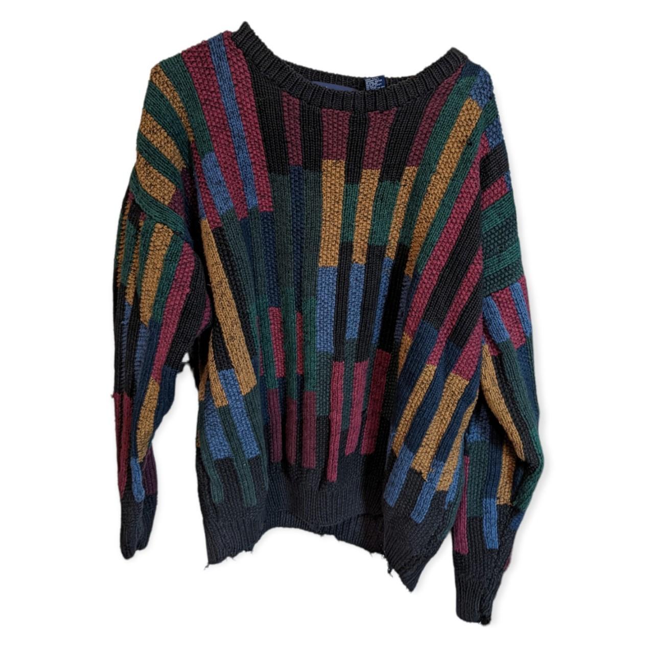 Vintage hand knitted coogi style sweater Size... - Depop