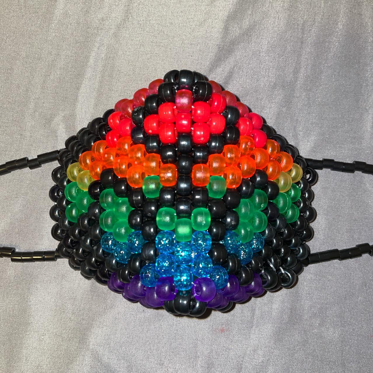 Rainbow biohazard kandi beaded mask.🌈🌈 This is... - Depop