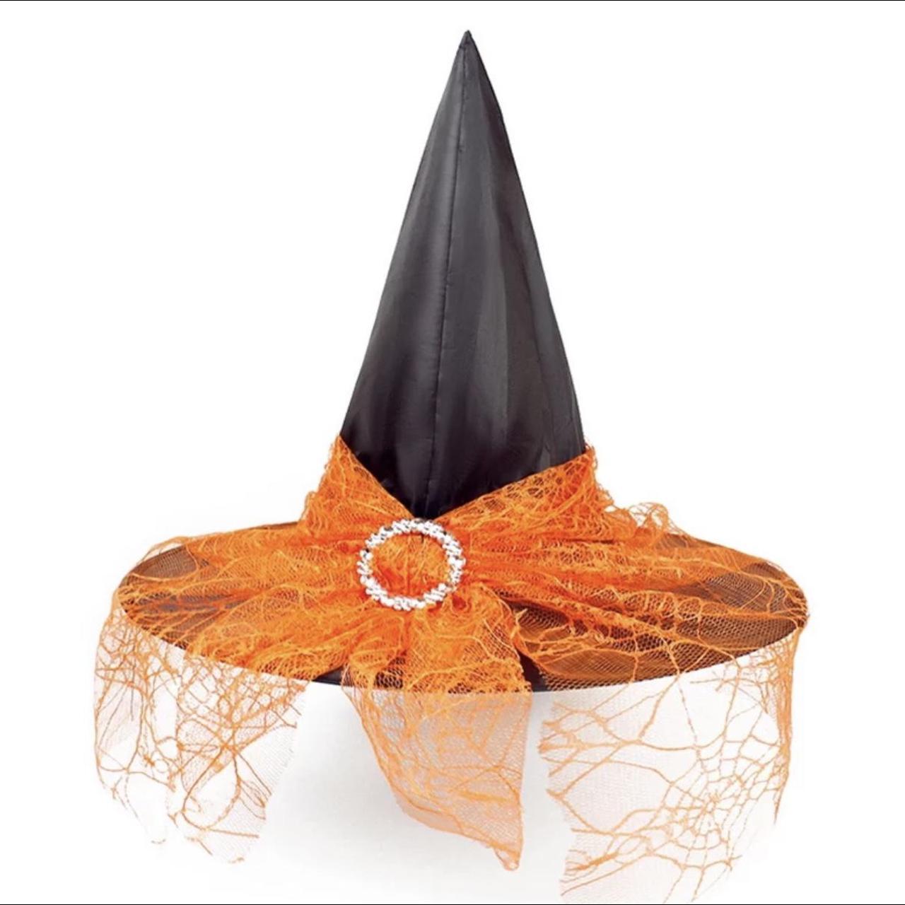 Black & orange witch hat Halloween accessory One... - Depop