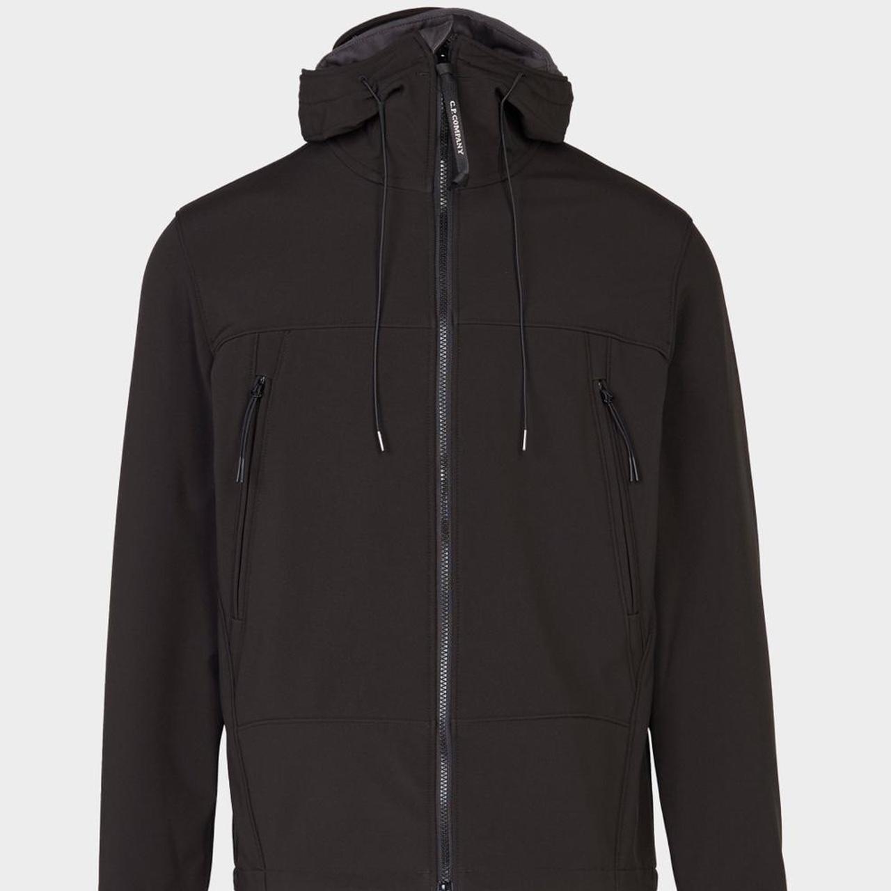 Black CP company soft shell jacket. Size XL, fits... - Depop