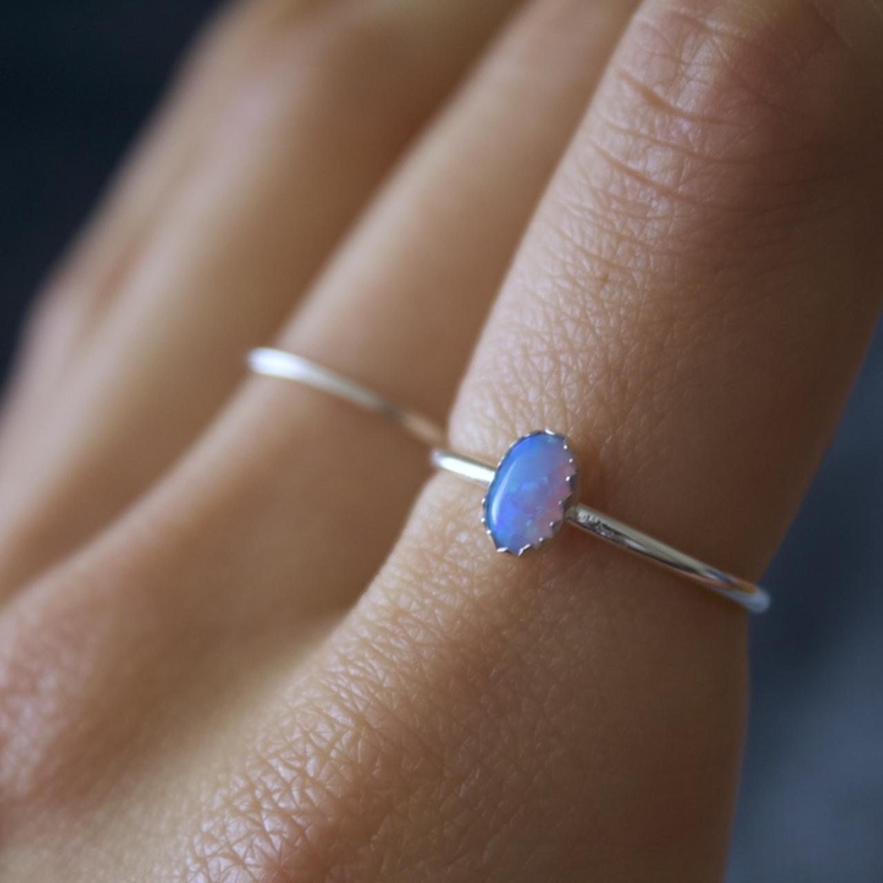 Sterling silver opal on sale ring