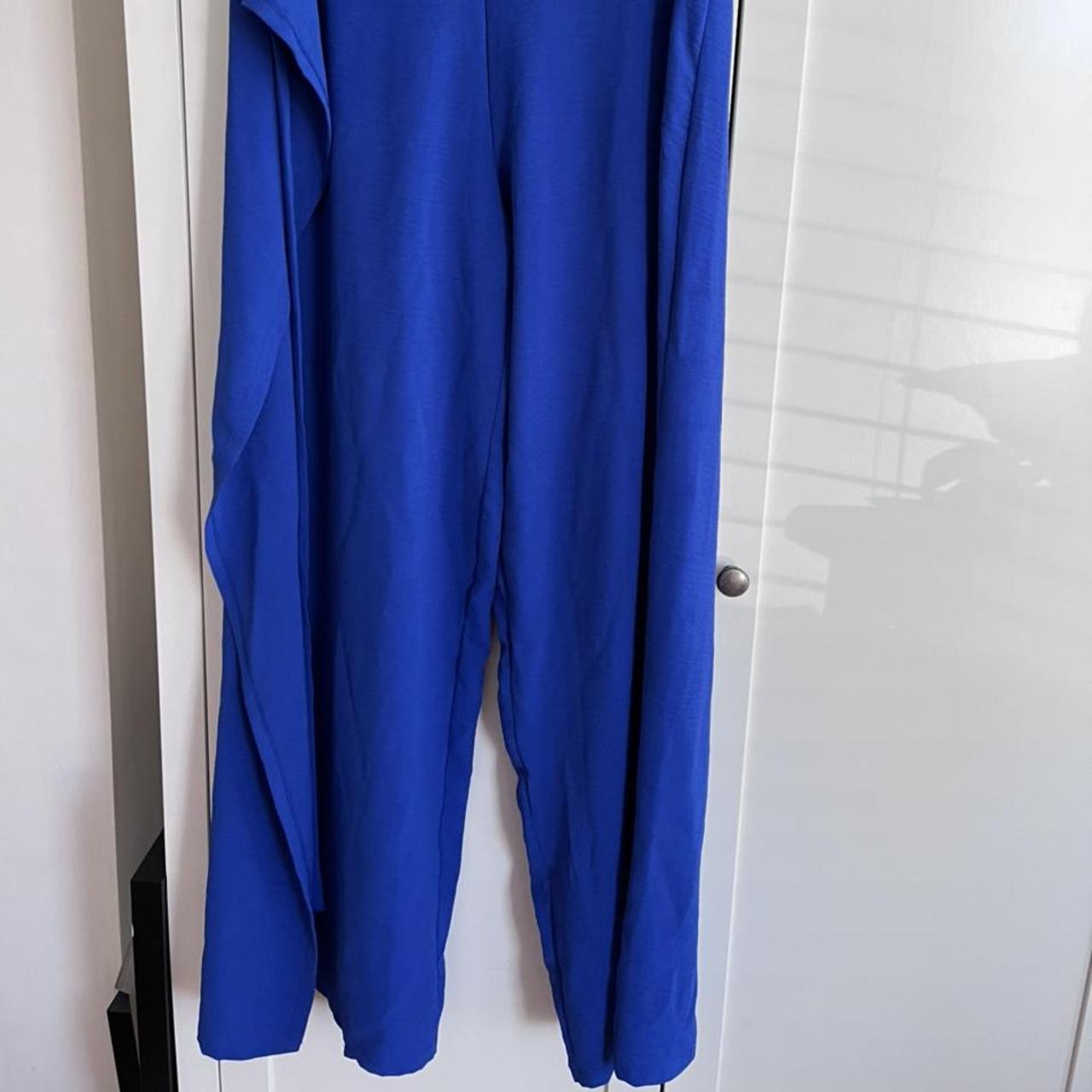 Stunning Zara Fluid Pareo Pants in cobalt... Depop