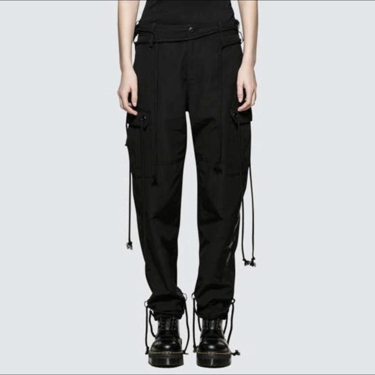 Hyein Seo reflective low-rise utility cargo pants in... - Depop