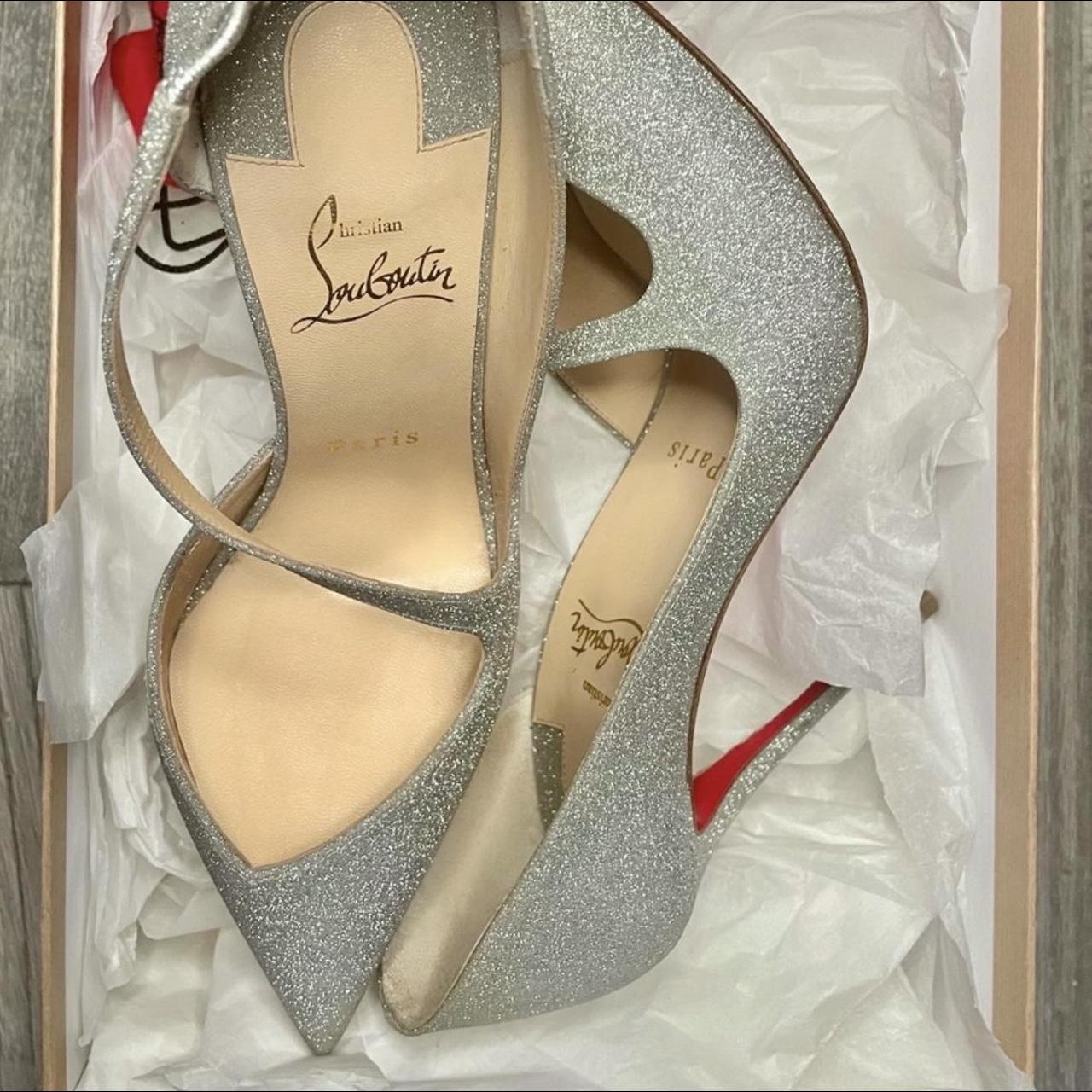 Christian Louboutin red bottom high heels sparkle, glitter excellent  condition