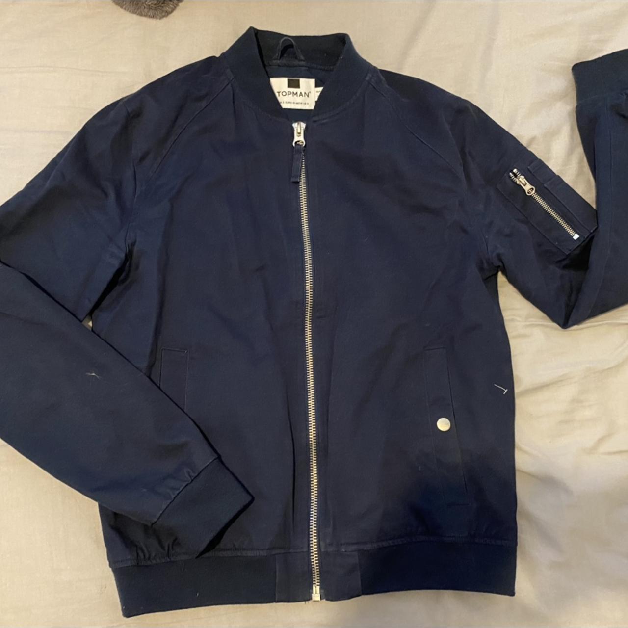 Mens small navy topman bomber jacket. Very good... - Depop