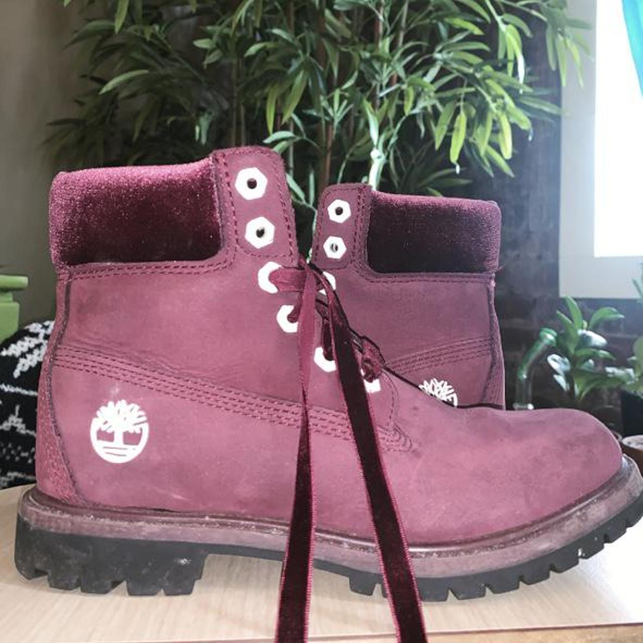 Burgundy timbs best sale