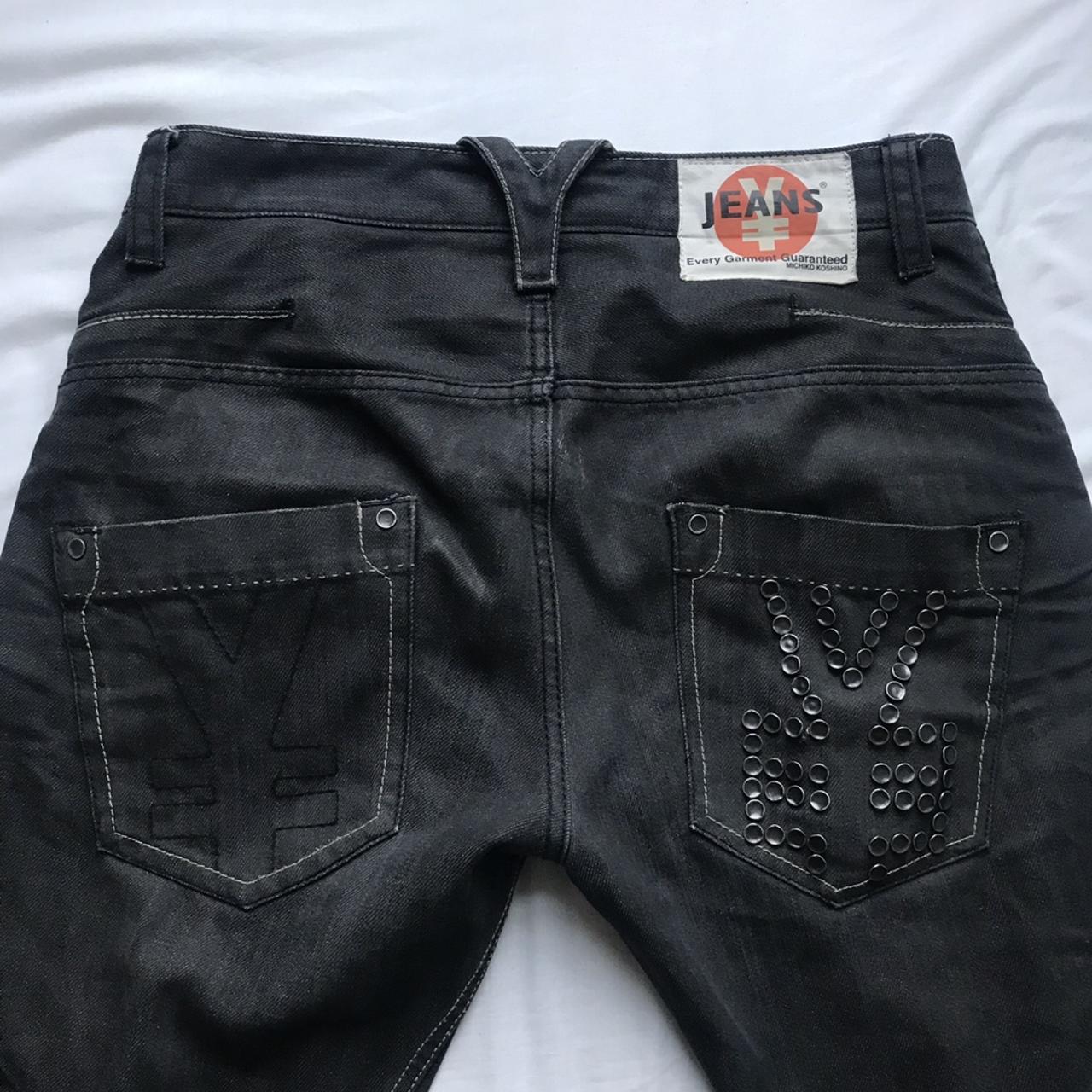 Michiko Koshino vintage j-cut biker style jeans Fit... - Depop