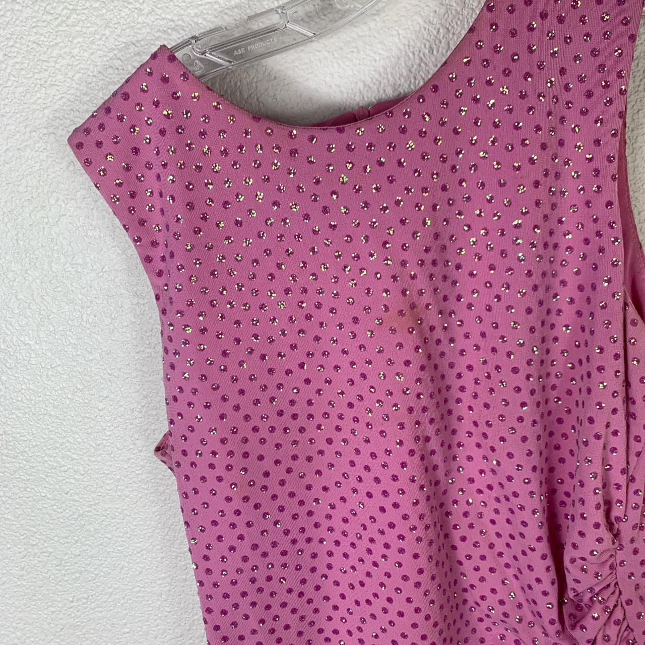 Vintage y2k sparkly pink party top - ruched side -... - Depop