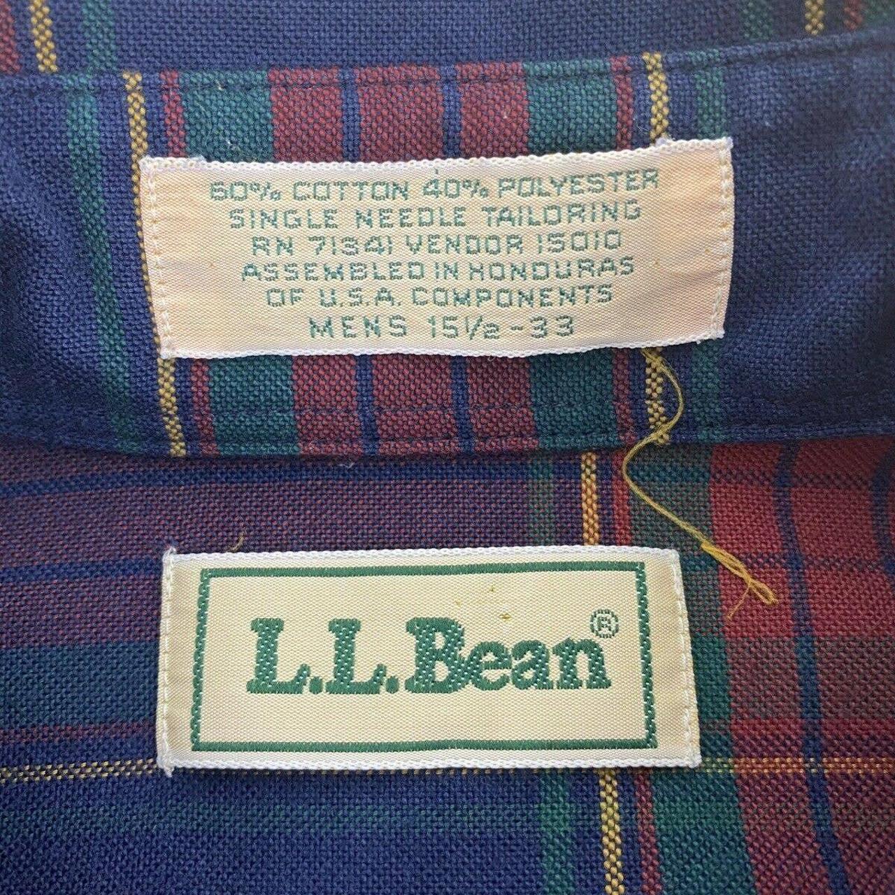 Vintage LL Bean Mens 15 33 (Medium) Button Down... - Depop