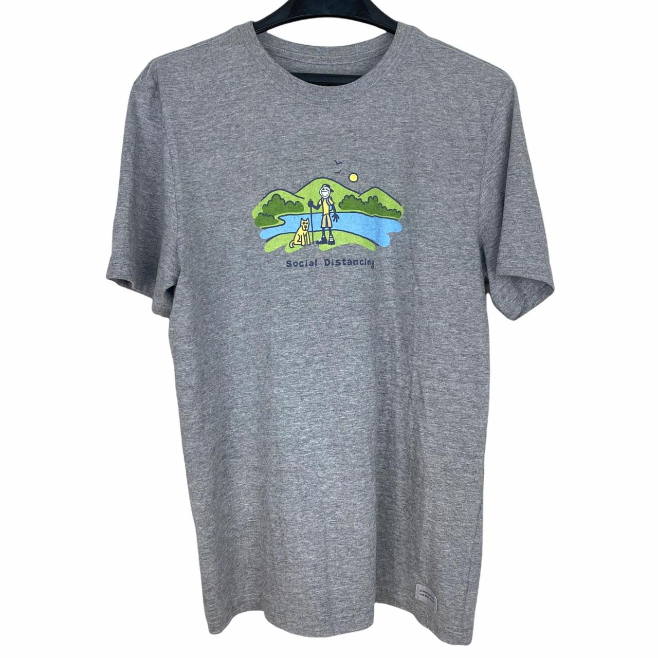 Life Is Good Men's M Crusher Tee Fish More Worry Les Mosgrn T-Shirt