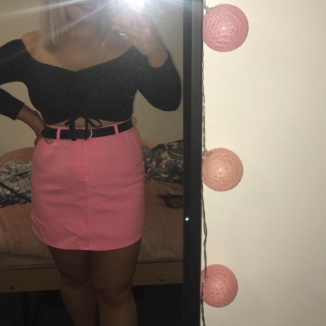 Pink denim skirt primark best sale