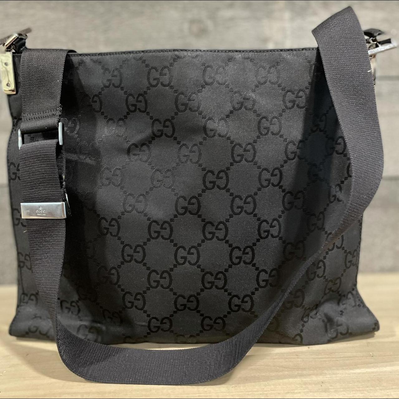 Gucci Black Techno Canvas Messenger Bag. Unisex.... Depop