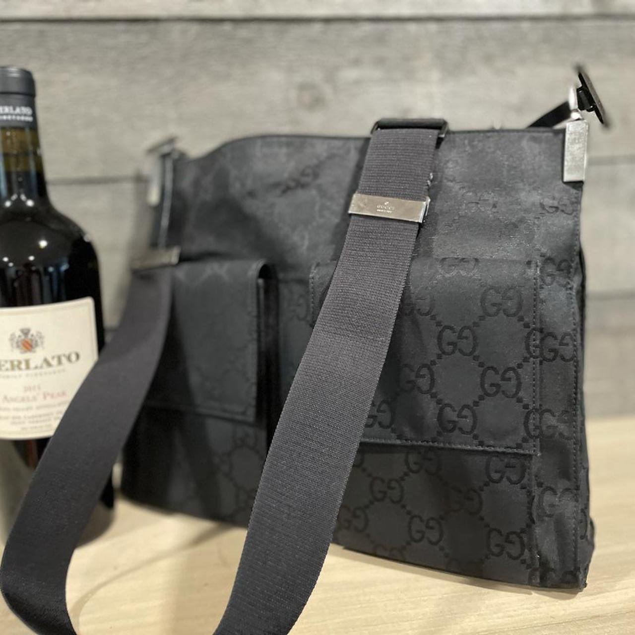 Gucci Black Techno Canvas Messenger Bag. Unisex.... Depop