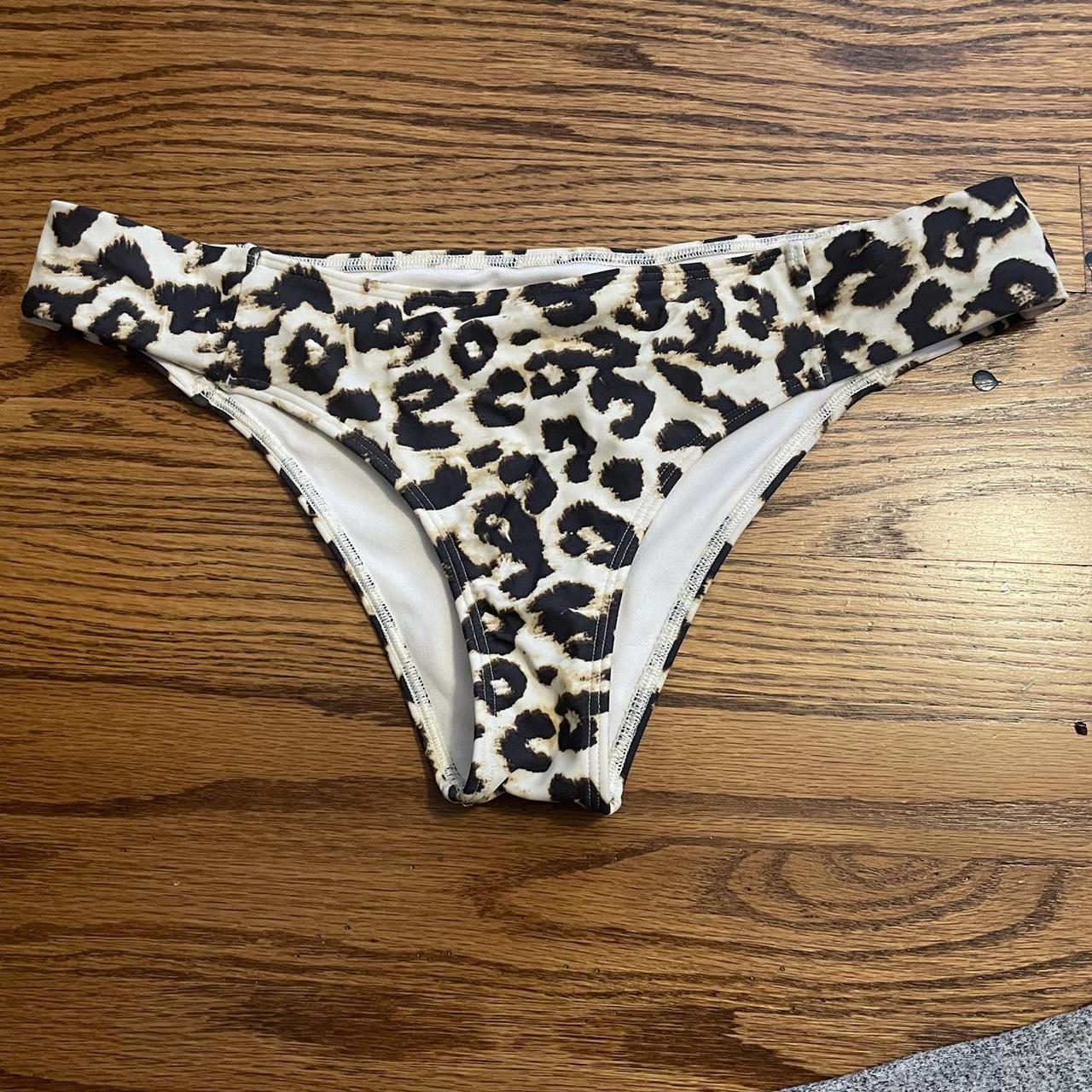 abercrombie and fitch cheetah bikini bottom worn... - Depop