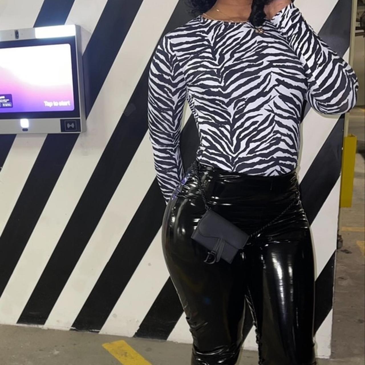 MM6 Zebra-Print bodysuit Retail $266.00 Resale | Depop