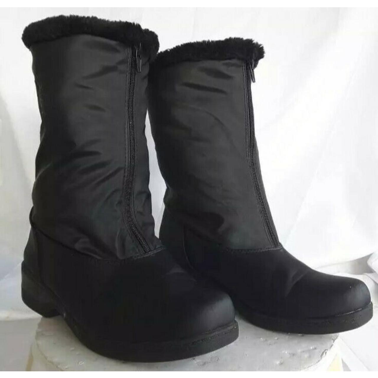 Boston Accents Womens Winter Boots Black Faux Fur... - Depop