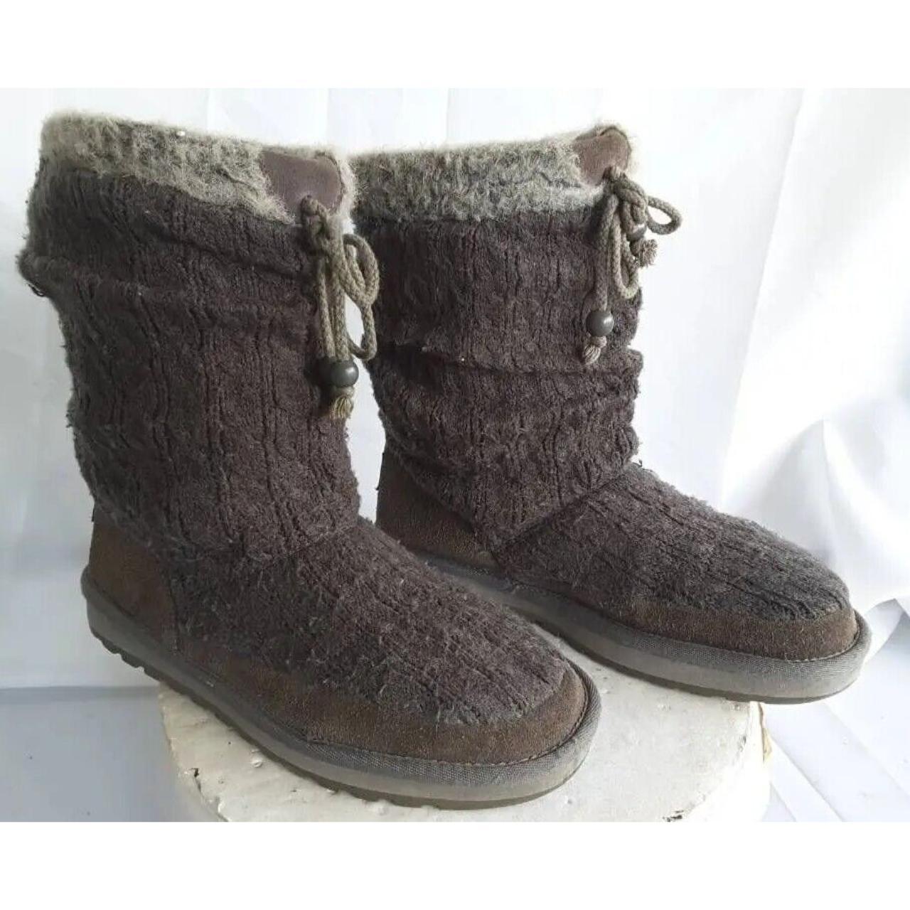 Skechers Womens Winter Boots Brown Suede Studded Mid... Depop