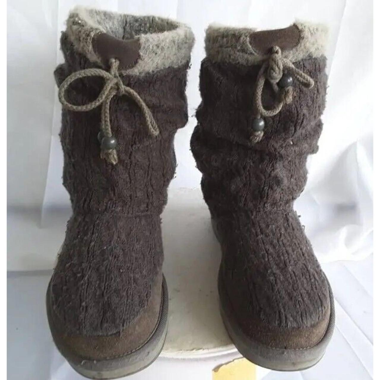 Skechers Womens Winter Boots Brown Suede Studded Mid... - Depop