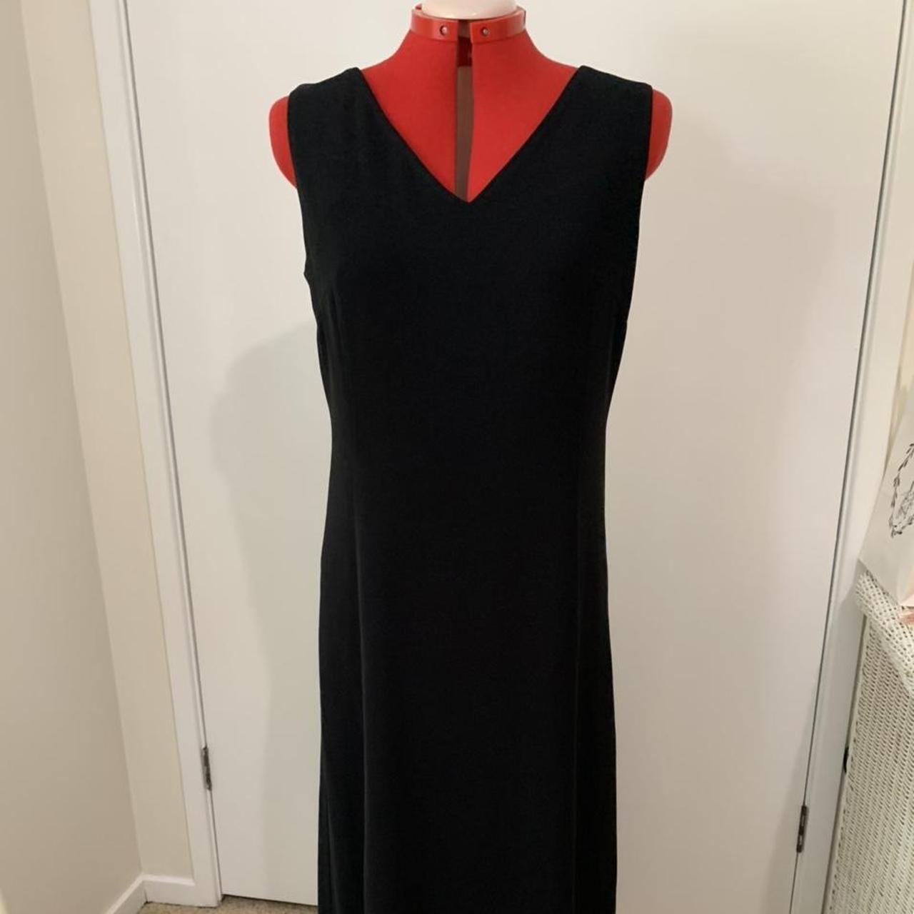 Laura Ashley vintage long black dress size 14... - Depop