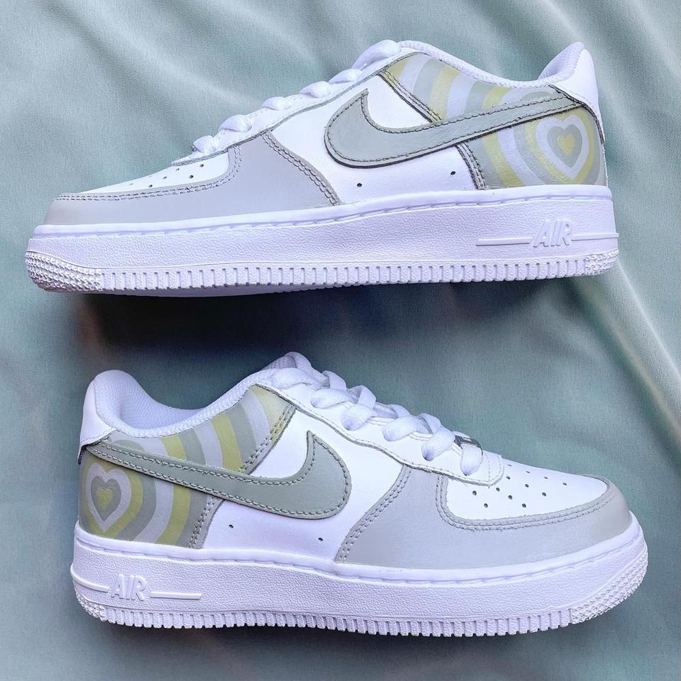 Old pair of patent leather lime green nike air force - Depop