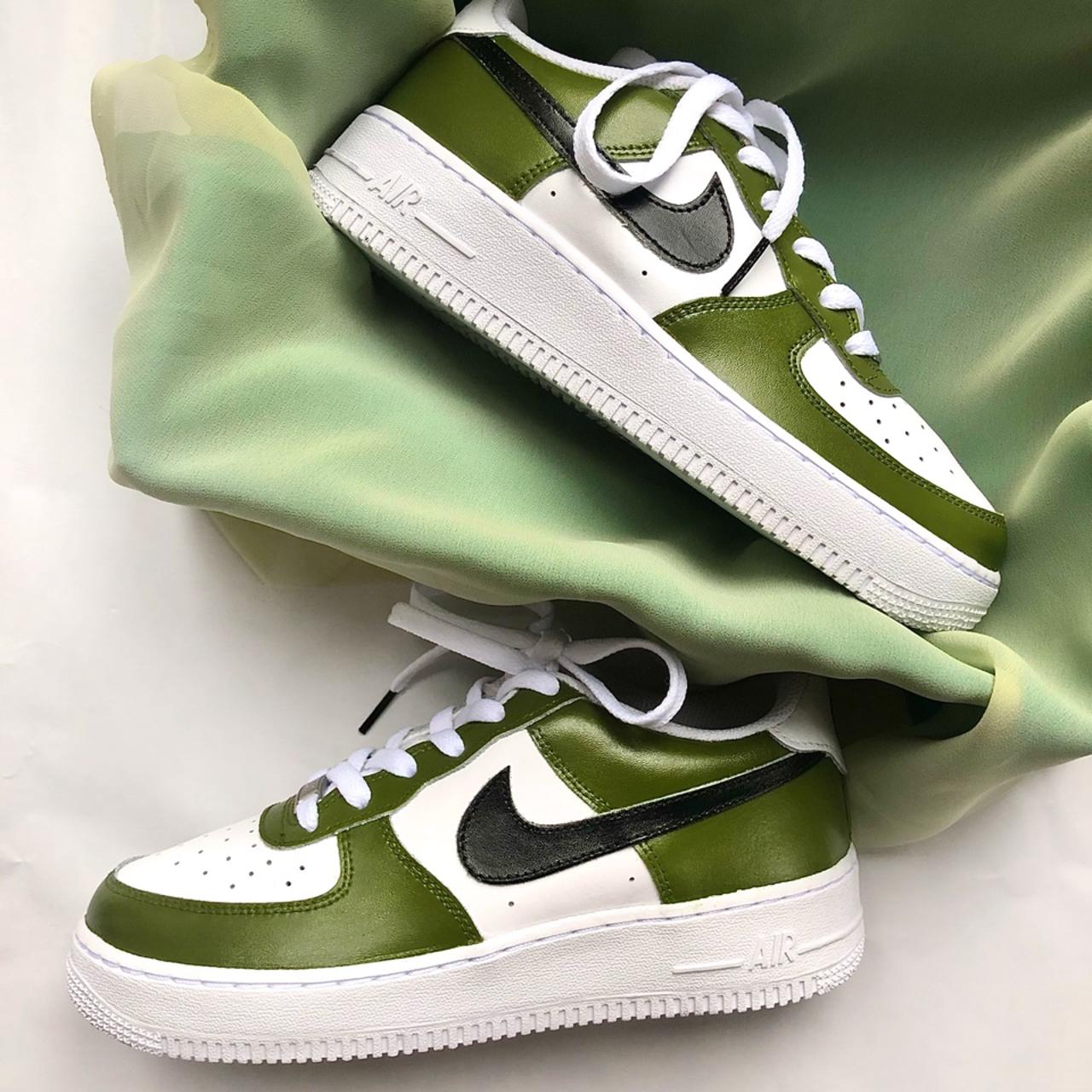 Old pair of patent leather lime green nike air force - Depop