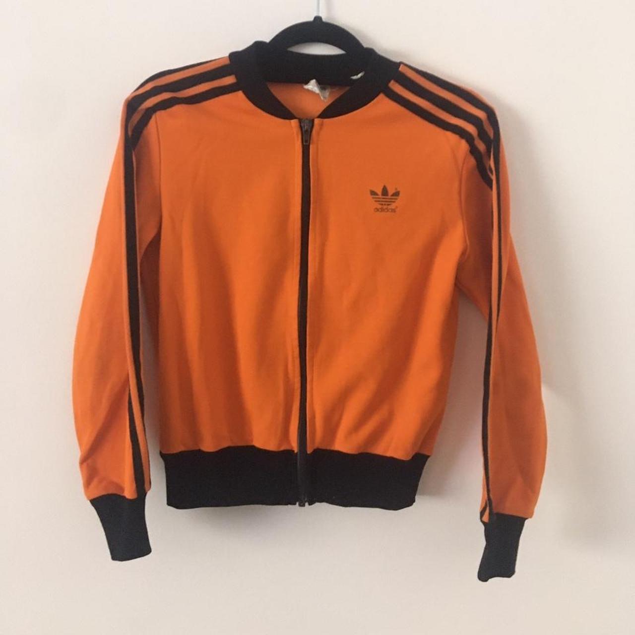 Adidas Vintage Track Jacket Orange/Black 80s Kids