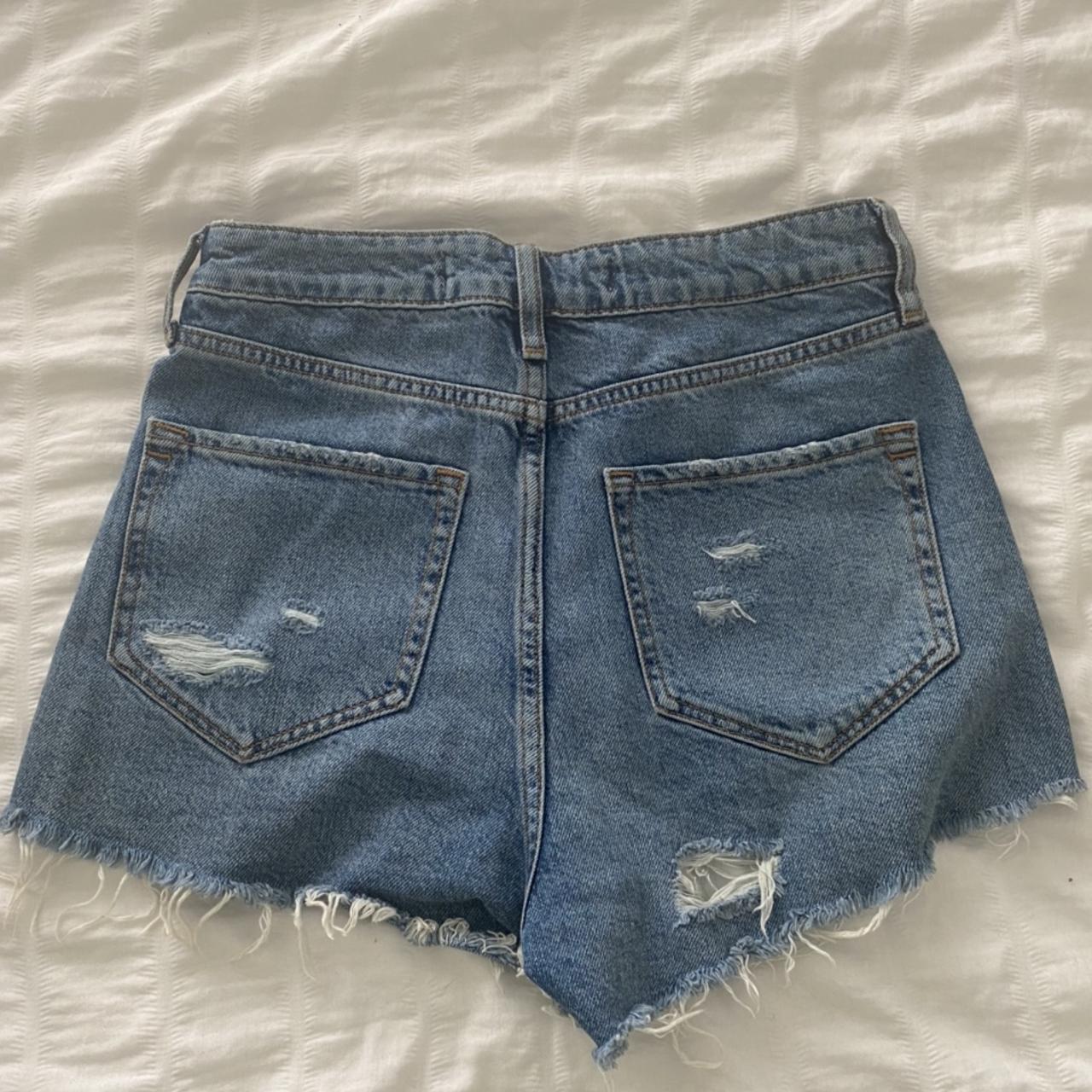 PRIMARK DENIM SHORTS high waisted blue denim... Depop