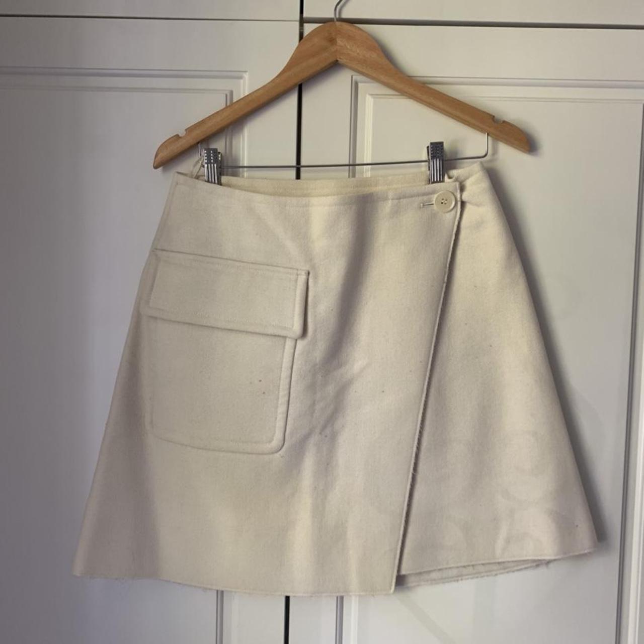 SCANLAN THEODORE - Cream Wool Skirt Size 10 -... - Depop