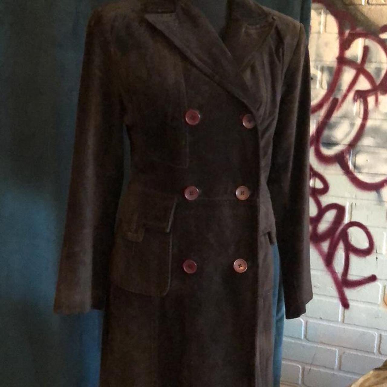 LOFT 2000s Chocolate Suede Coat 2000s with a