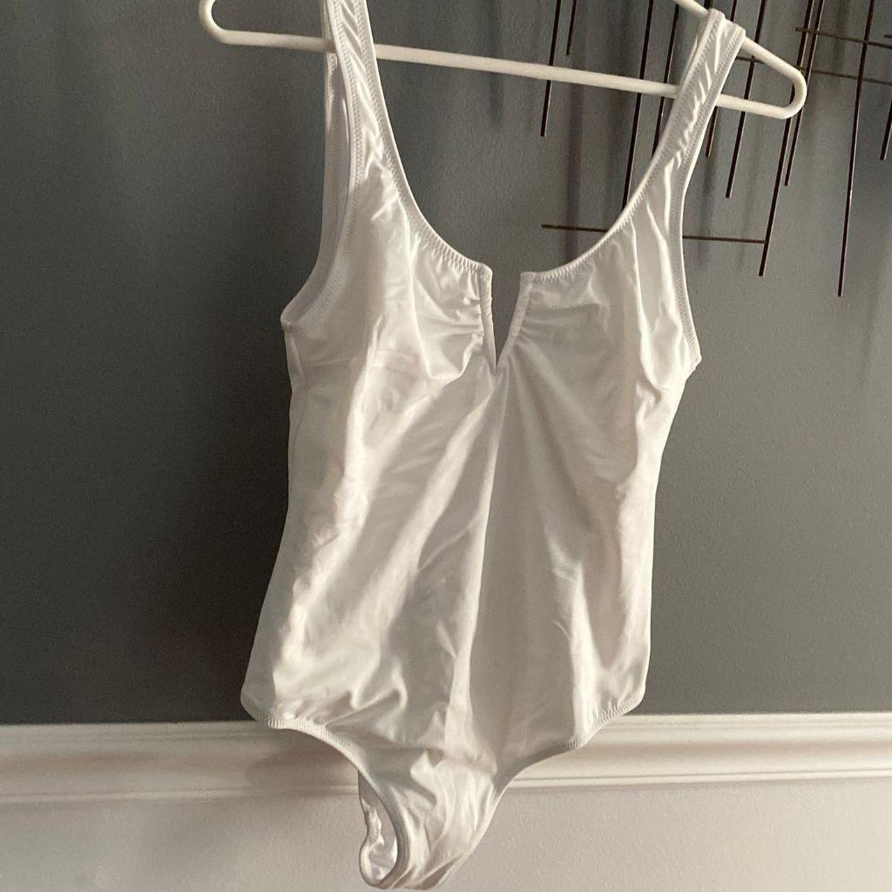 Zara white 1 piece bathing suit Medium Nwts Hips... Depop