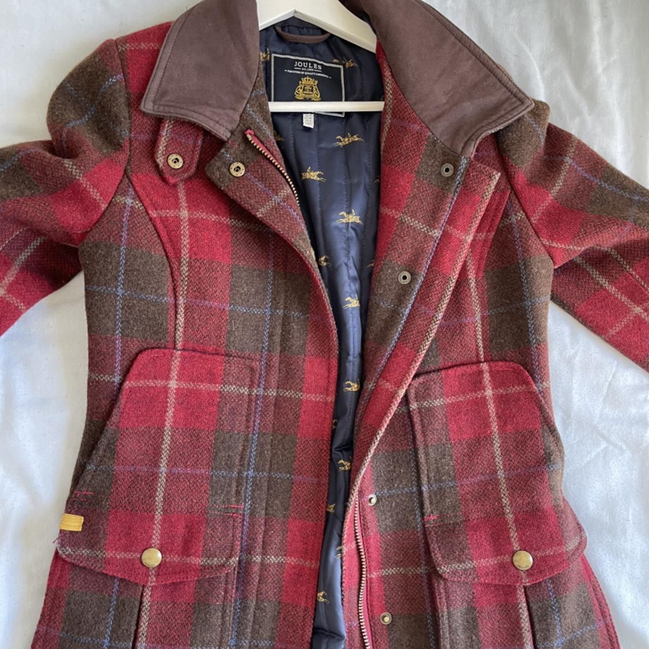 Joules tweed 2024 field coat red