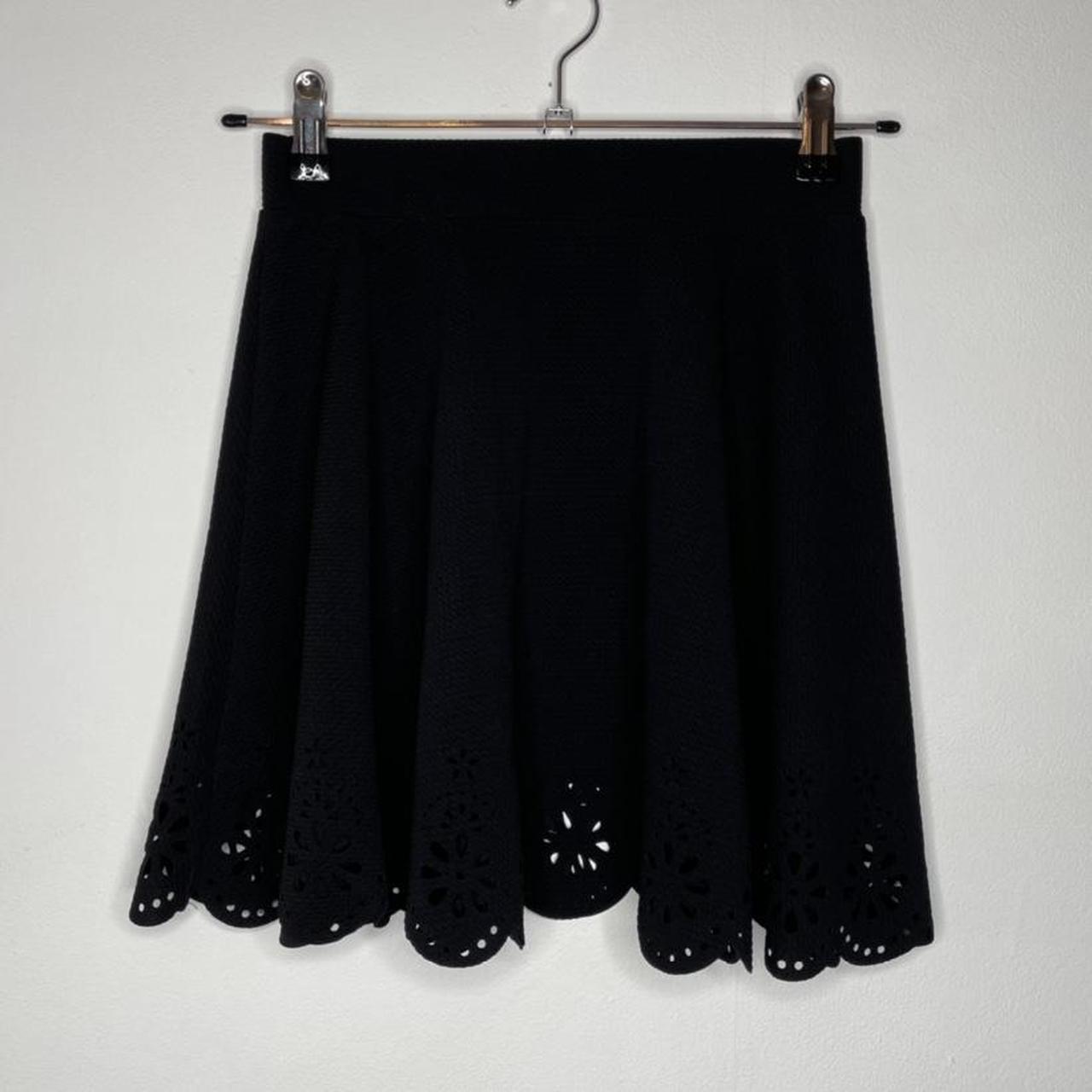 Black Flower Skater Skirt COMBINED SHIPPING/POSTAGE... - Depop