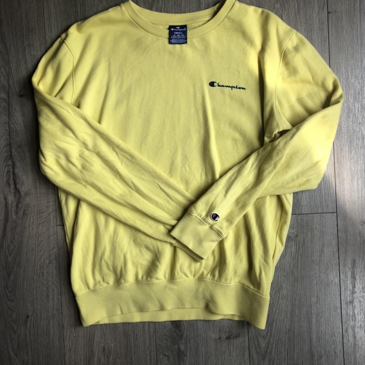 Pastel yellow champion jumper on sale