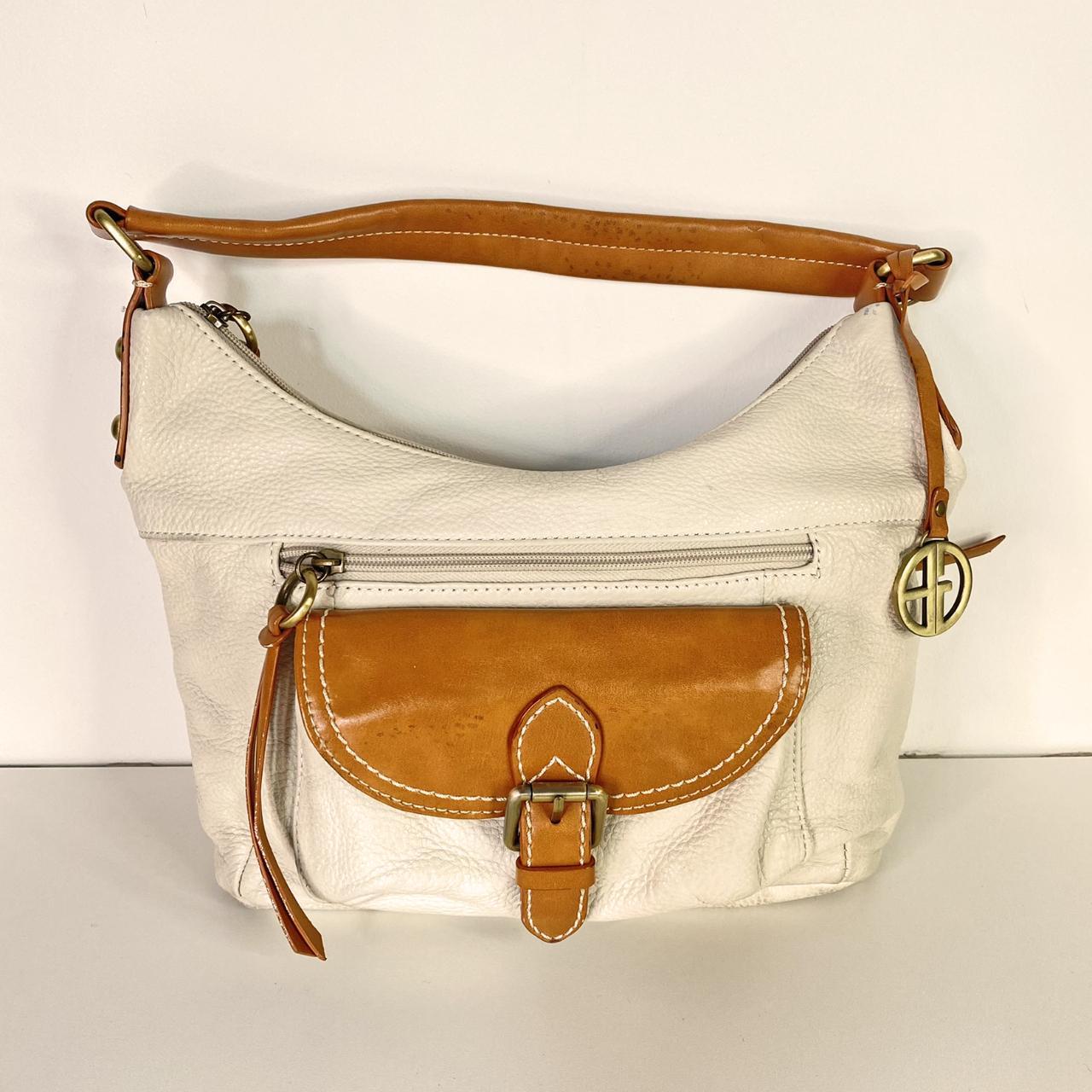 Giani Bernini Women's White and Tan Bag | Depop