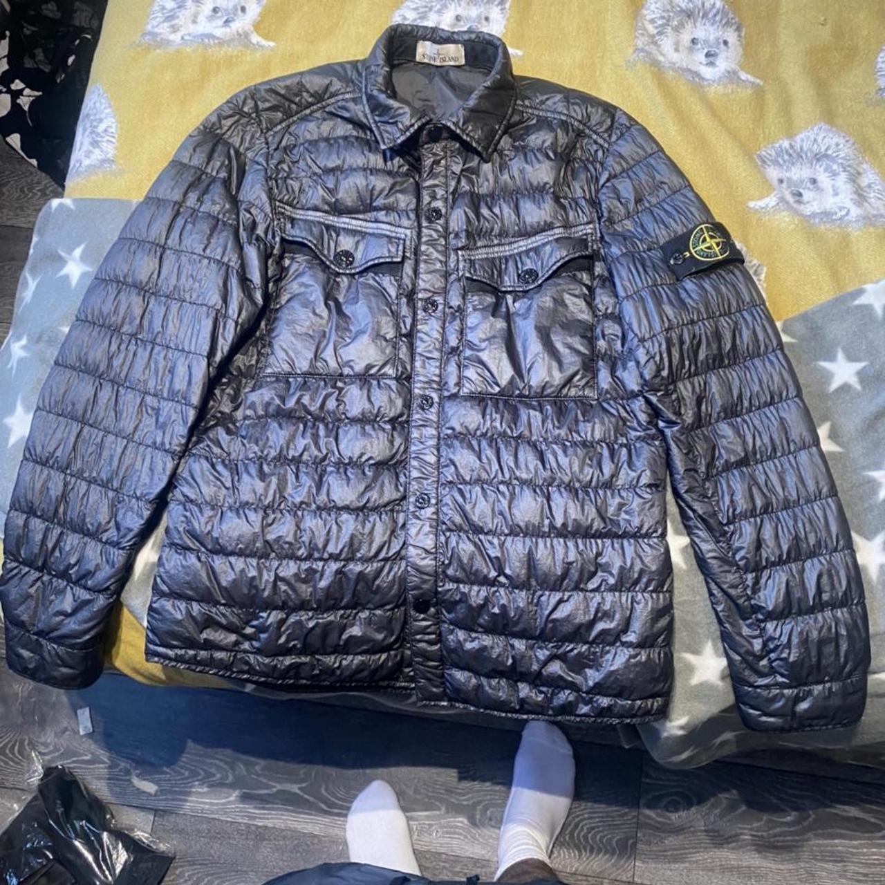 Stone island puffer collared jacket Size L great... - Depop