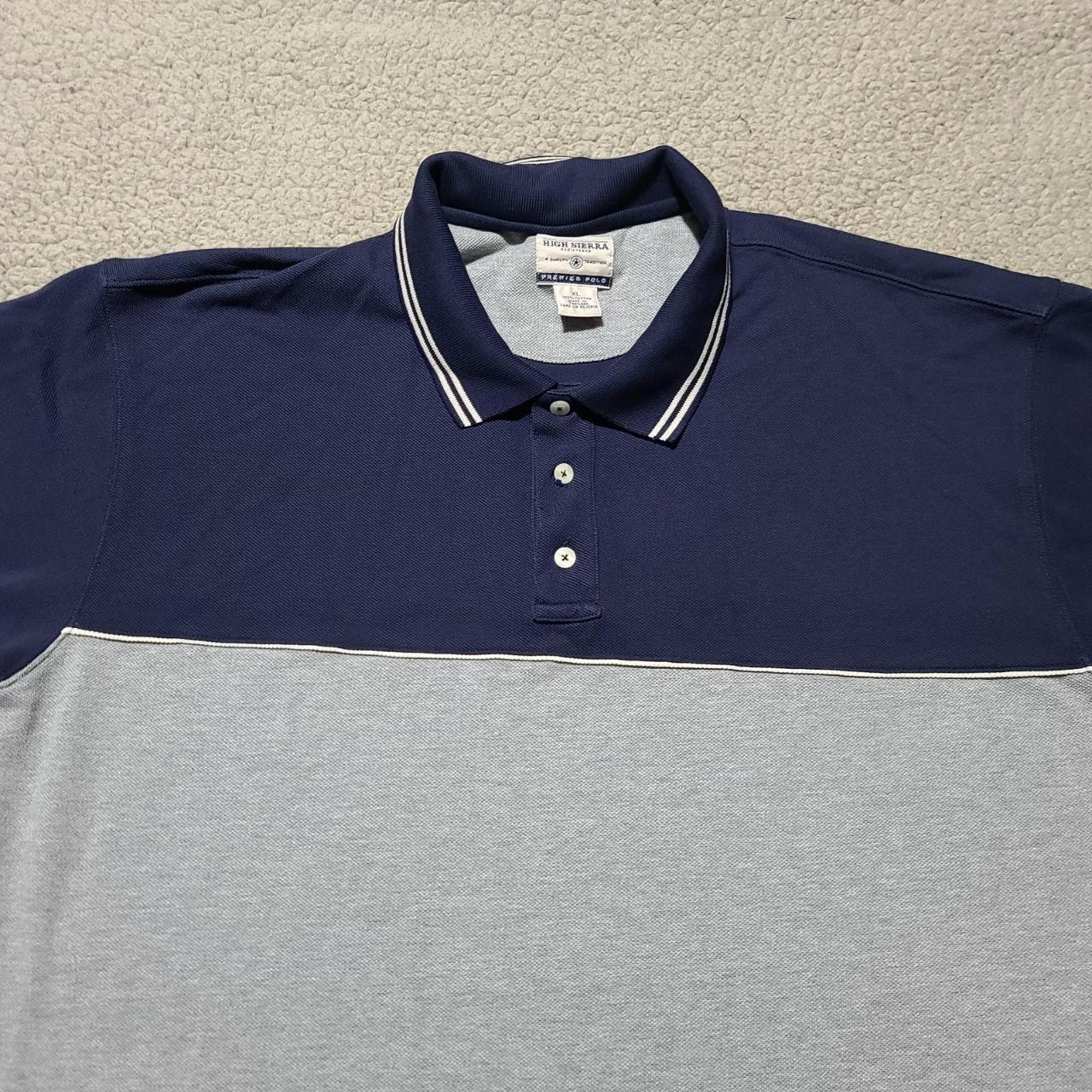 High Sierra Premier Polo Men's Blue Gray Polo Shirt... - Depop