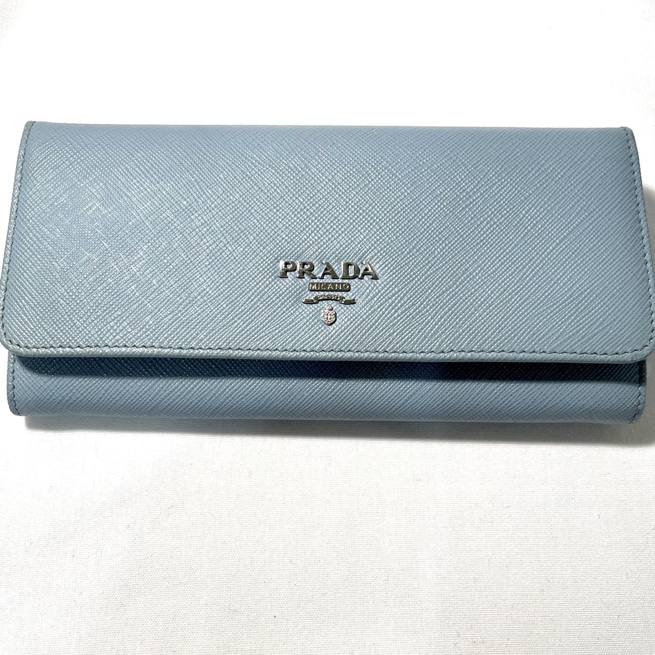 Prada Light blue wallet in Saffiano