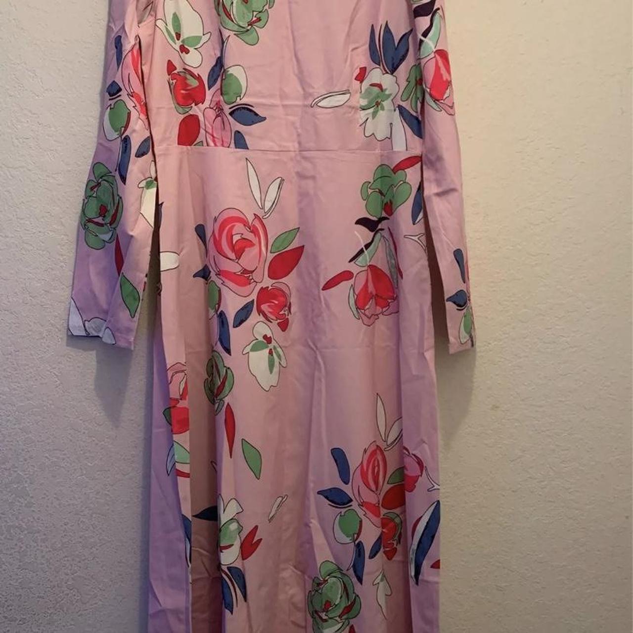 this is a light pink floral a line dress from shein.... - Depop