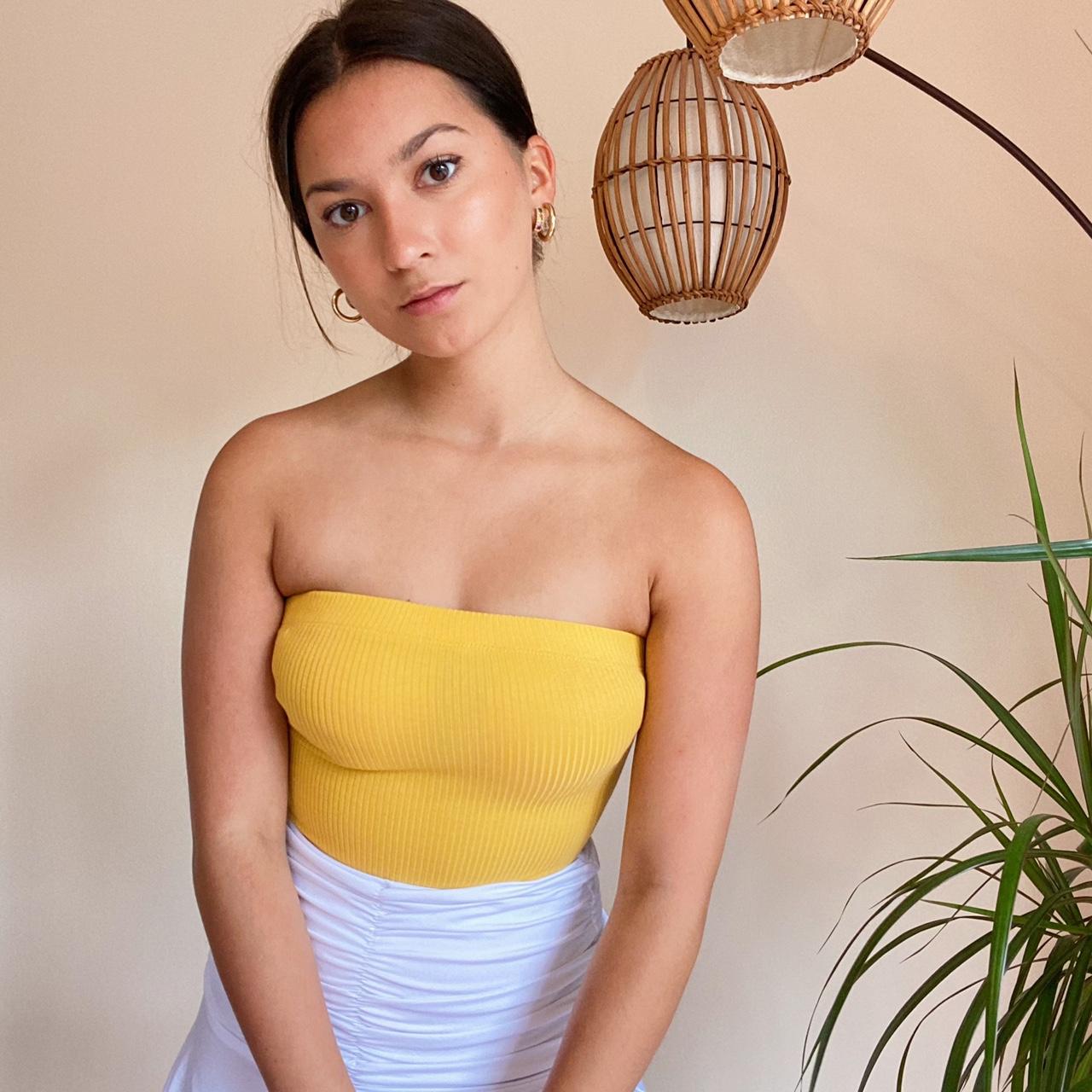 Yellow deals strapless bodysuit