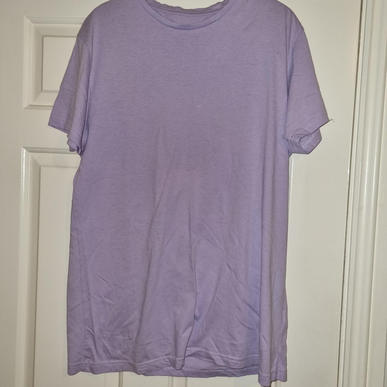 Mens Primark Slim fit Lilac plain tshirt top Size L... Depop