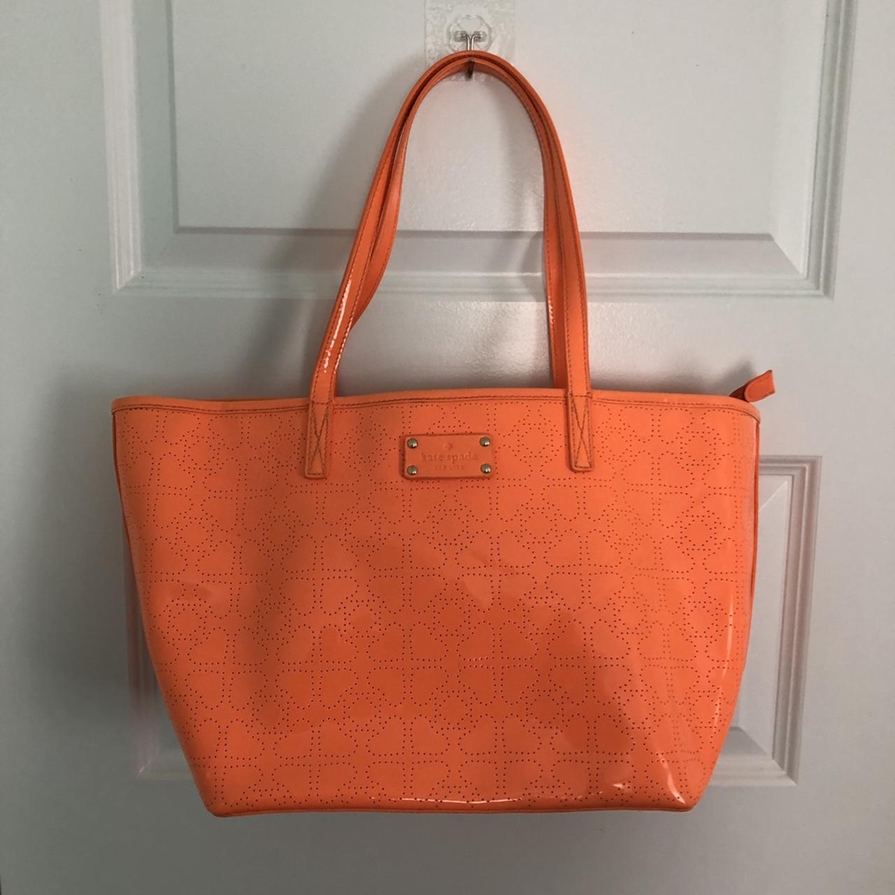 kate spade neon orange hand bag #katespade #neon... - Depop