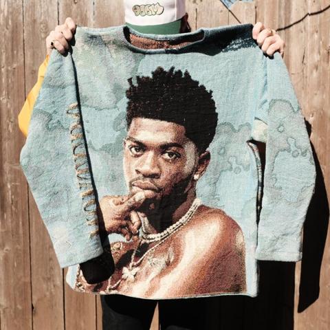 Lil Nas X Monetro Custom Tapestry Sweater Rap RnB... - Depop