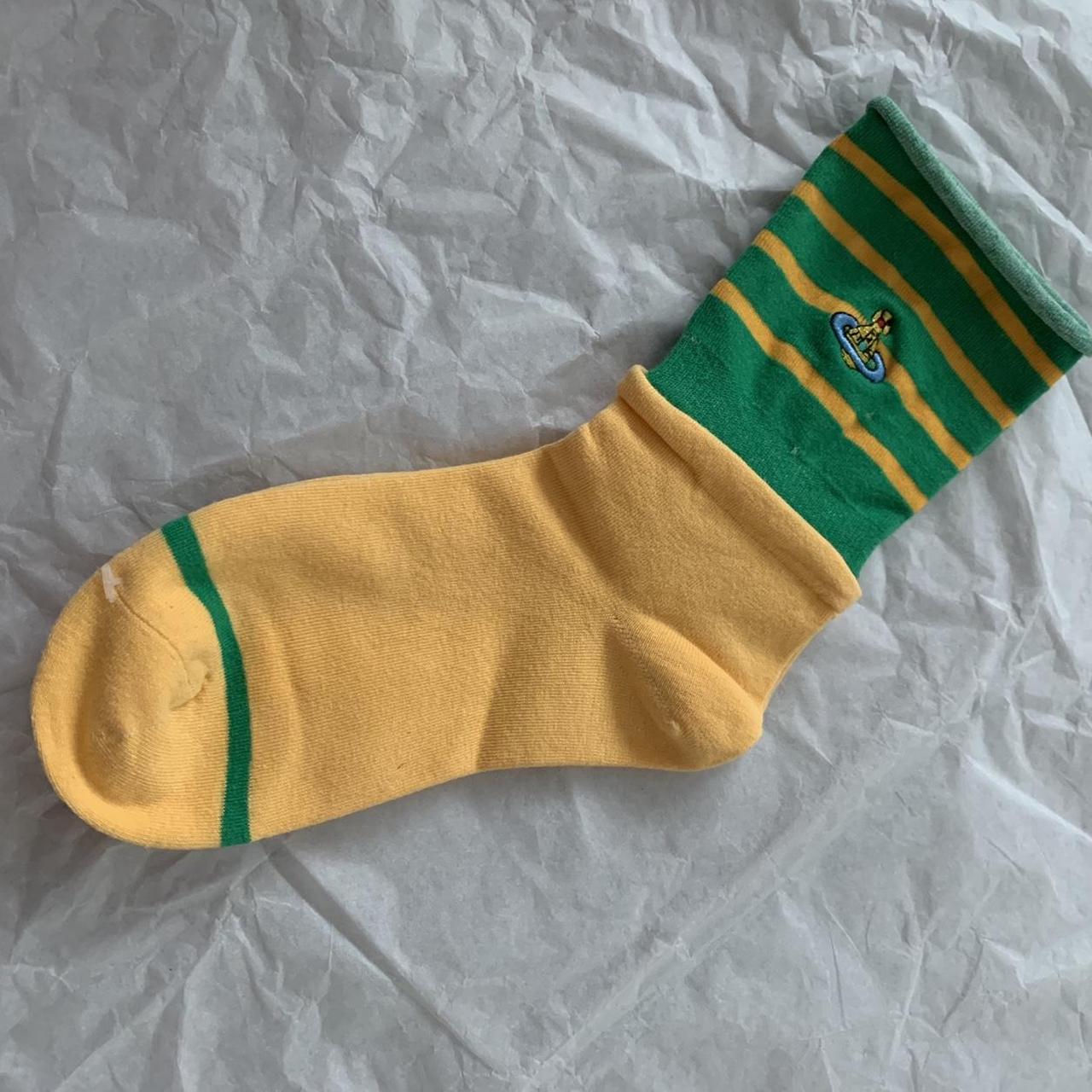 Women's Yellow and Green Socks Depop