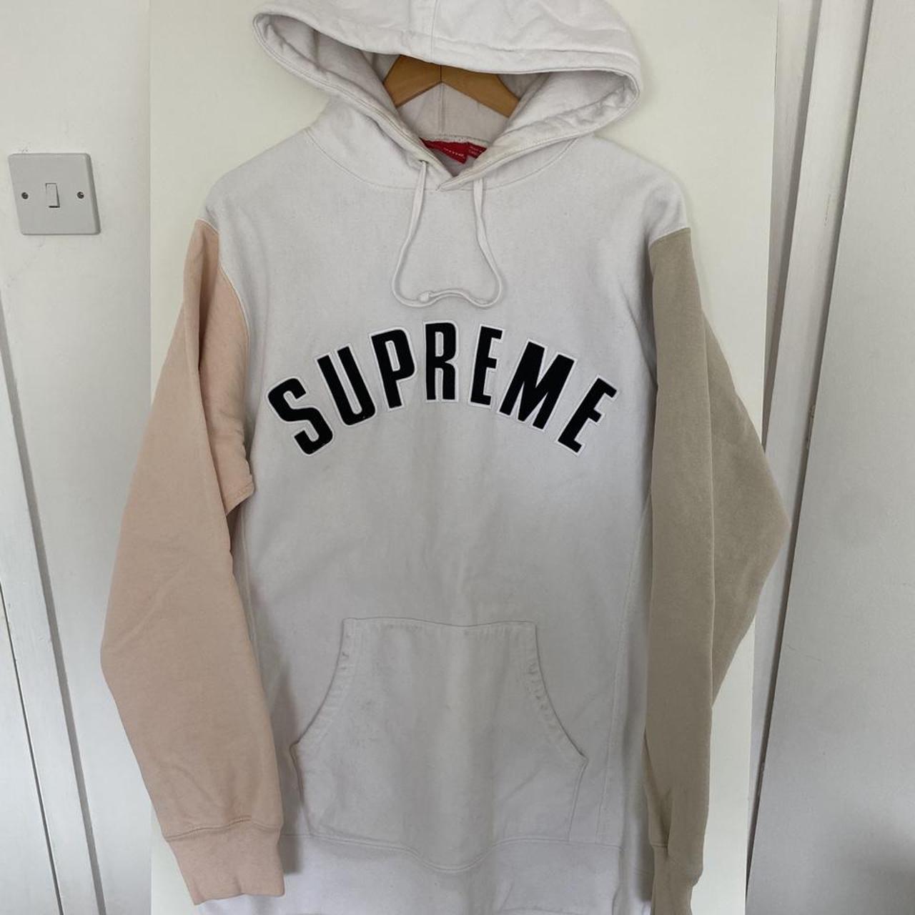 Acid wash Bleached Supreme hoodie Size Large Hoodie - Depop