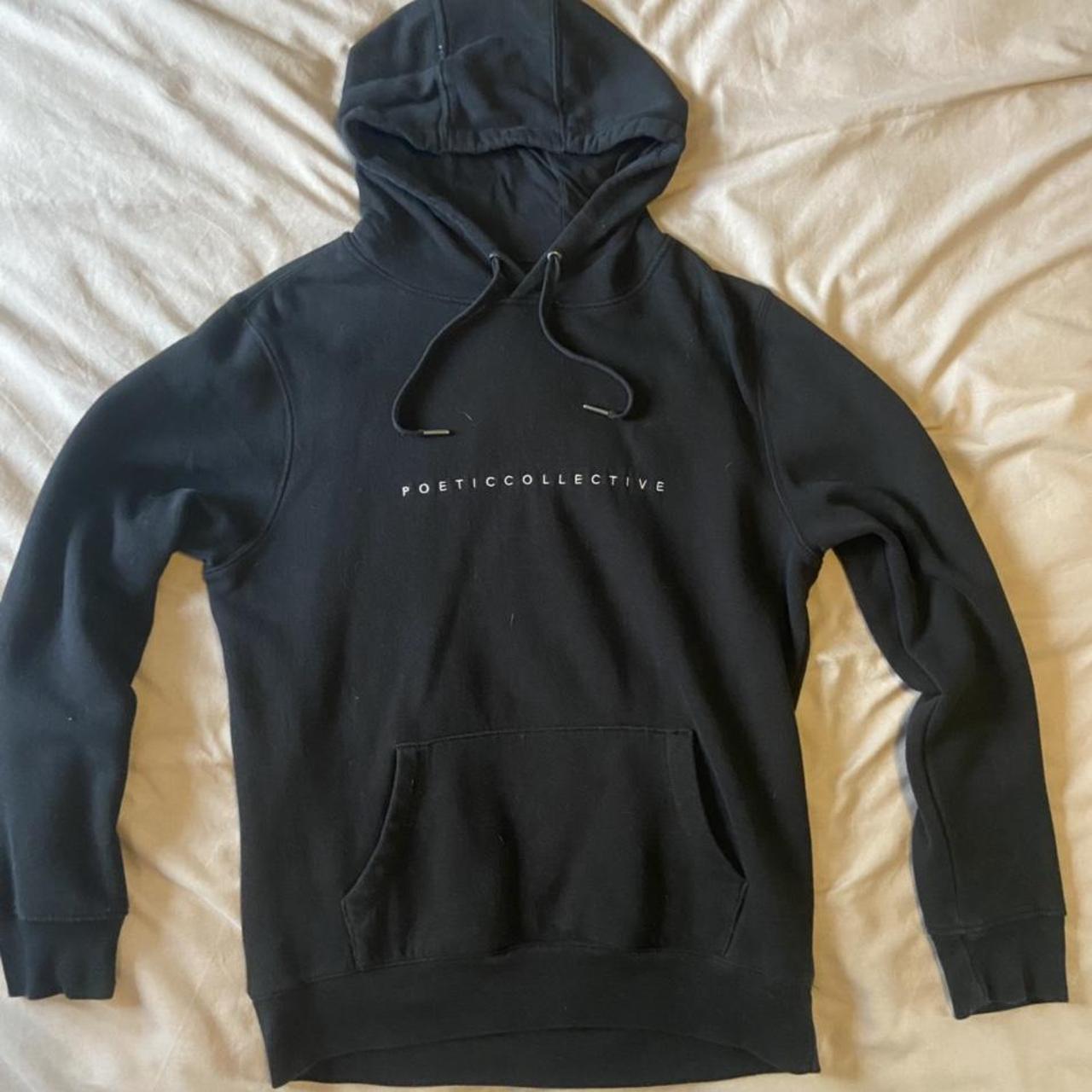 Poetic collective black hoodie Logo back print... - Depop