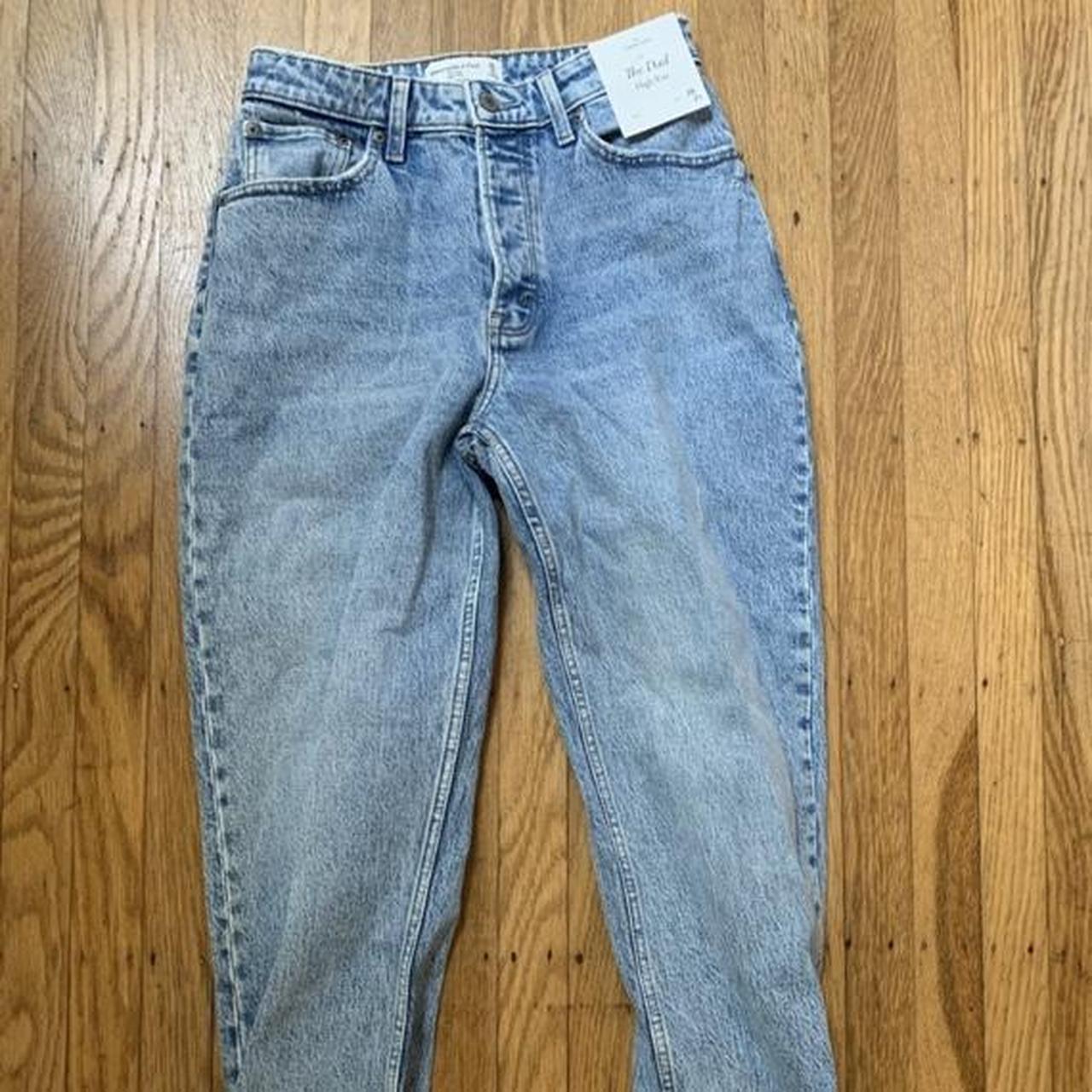 Abercrombie Curve Love High Rise Dad Jeans in Light... - Depop