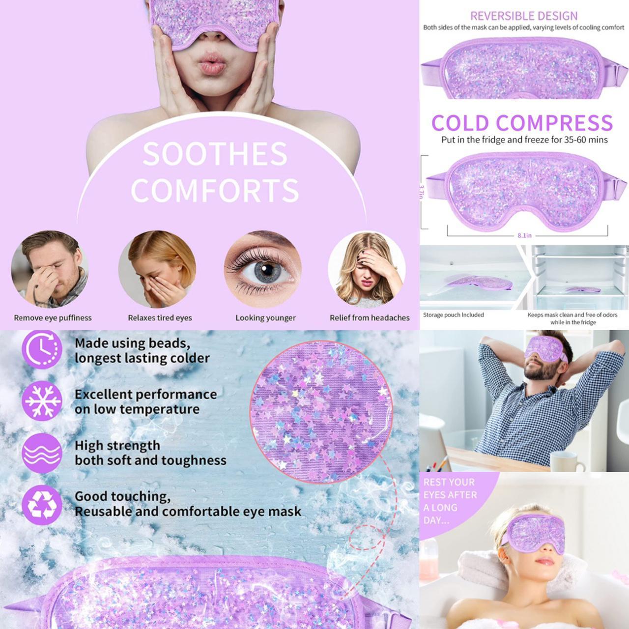 NEW Cooling Gel Relaxing Eye Mask NIB Cooling Gel... Depop