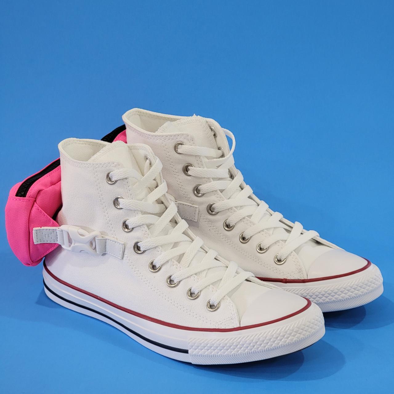 White high top converse size best sale 8