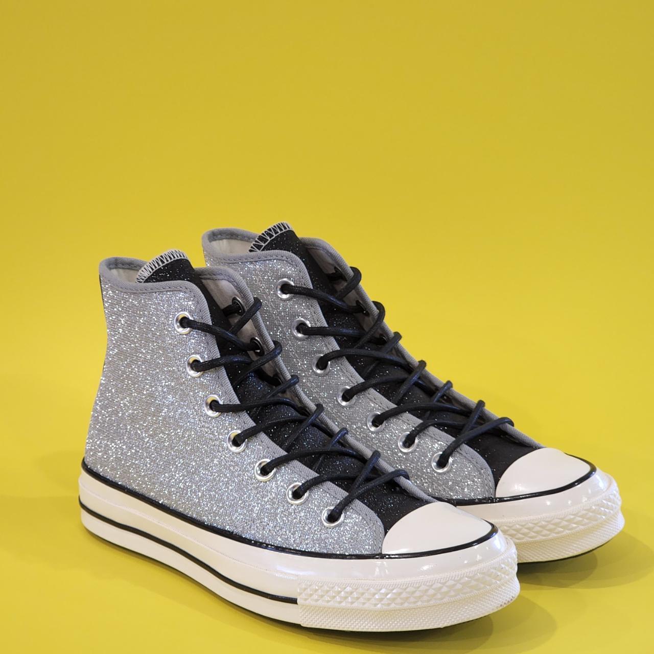 Converse Chuck 70 Hi Authentic Glam Silver Glitter Depop